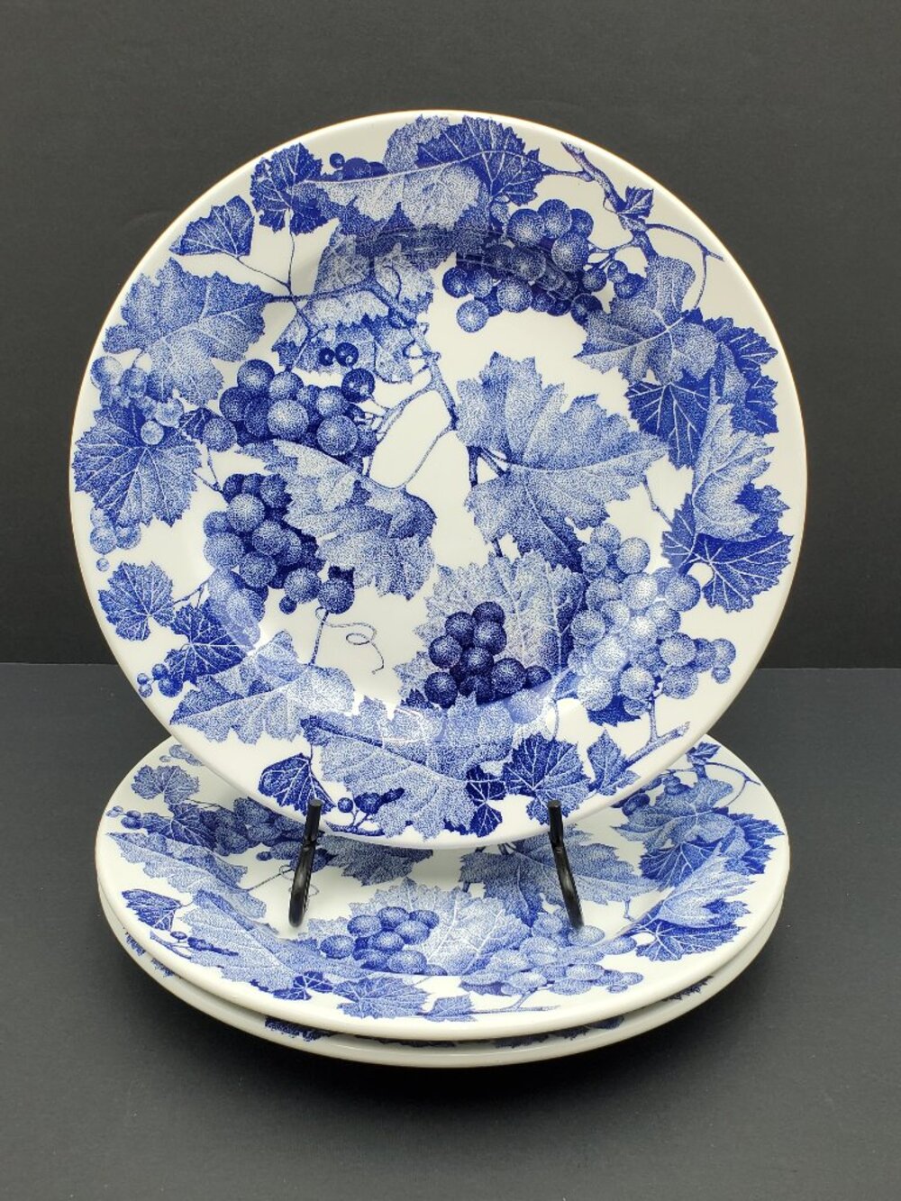 Quadrifoglio Grapes Dinner Plates La Primula Ceramica Blue Grapevine Plates
